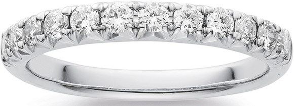 14ct White Gold Element Lab Diamond Claw Set Band