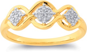 9ct, Diamond Cluster Ring