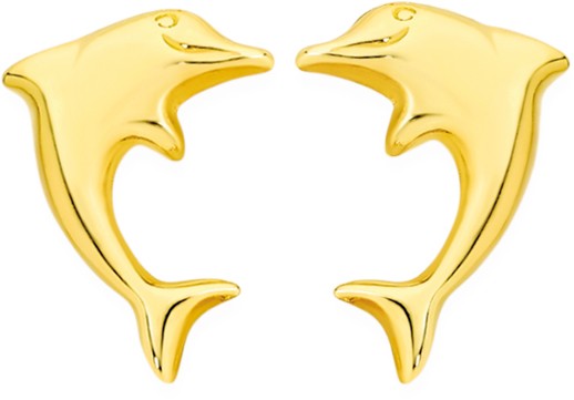 9ct Dolphin Stud Earrings