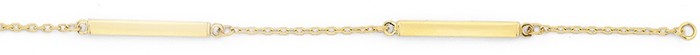 9ct Yellow Gold 19cm Interval Bar Bracelet