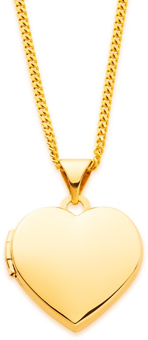 9ct Plain Heart Locket Dome