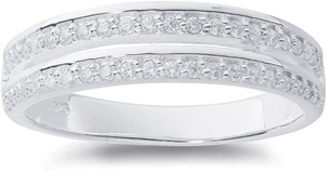 Sterling Silver Cubic Zirconia Ring Size Q