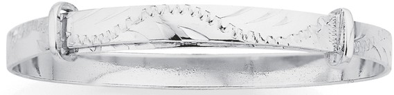 Sterling Silver Patterned & Plain Baby Expander Bangle