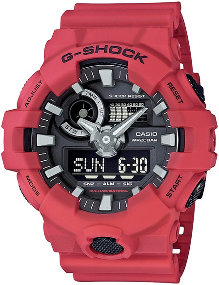 G-Shock Red Analogue/Digital 200m WR Men's Watch GA700-4A