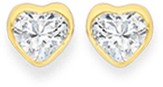 9ct Cubic Zirconia Heart Stud Earrings
