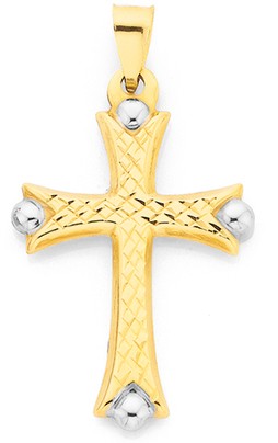 9ct Two Tone Celtic Cross Pendant