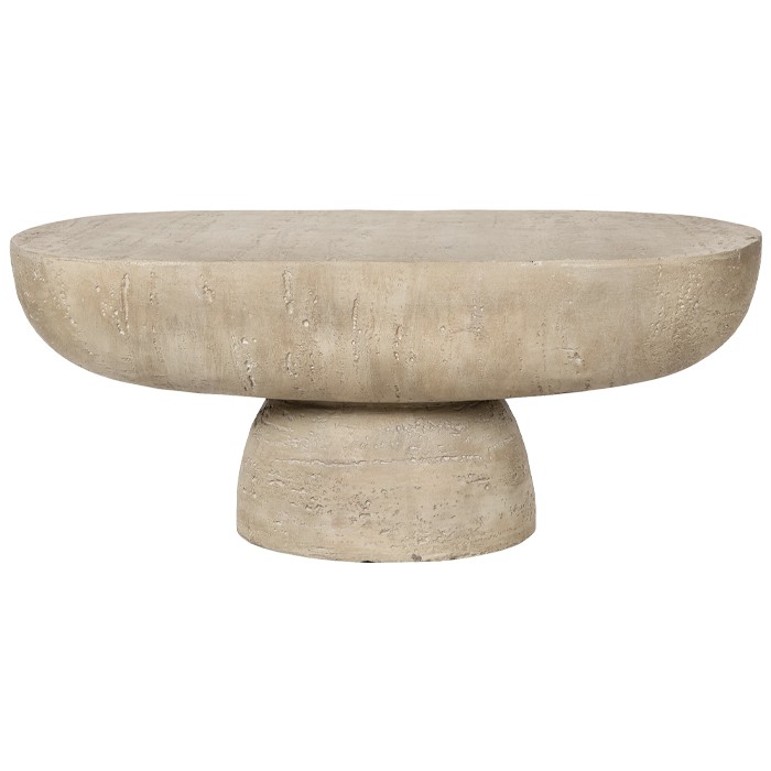 Cement Look Oval Coffee Table