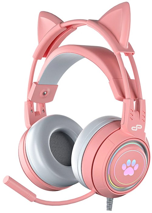 PowerPlay Cat RGB Gaming Headset - Pink