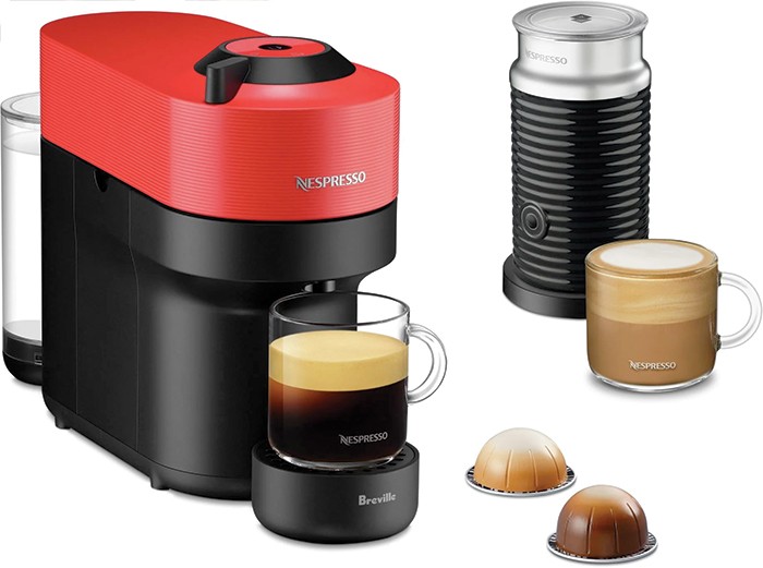 Nespresso Vertuo Pop Coffee Machine Bundle - Spicy Red
