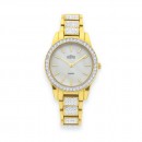 Elite-Gold-Tone-Stone-Set-Ladies-Watch Sale