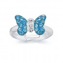 Childs-Blue-Crystal-Butterfly-Ring-in-Sterling-Silver Sale