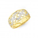 9ct-Two-Tone-Diamond-Cut-Wave-Pattern-Ring Sale