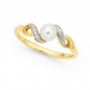 9ct-Freshwater-Pearl-Diamond-Ring Sale