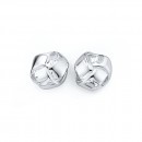 Silver-Ribbon-Knot-Studs Sale