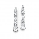 Sterling-Silver-Cubic-Zirconia-Fancy-Drop-Earrings Sale