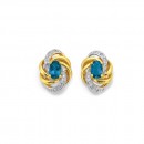 9ct-Blue-Topaz-Diamond-Studs Sale