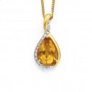 9ct-Citrine-Diamond-Pendant Sale