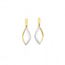 9ct-Two-Tone-Diamond-Set-Earrings Sale