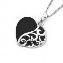 Sterling-Silver-Onyx-Heart-Pendant Sale