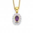 9ct-Amethyst-Diamond-Pendant Sale