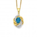 9ct-Blue-Topaz-Diamond-Pendant Sale