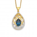 9ct-Blue-Topaz-Diamond-Pendant Sale