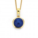 9ct-Lapis-Diamond-Pendant Sale