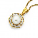 9ct-Freshwater-Pearl-Diamond-Pendant Sale