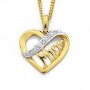 9ct-Diamond-Set-Mum-Heart-Pendant Sale