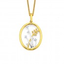 9ct-Two-Tone-Flower-Pendant Sale