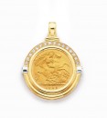 9ct-Diamond-Set-Half-Sovereign-Pendant Sale