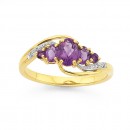 9ct-Amethyst-and-Diamond-Ring Sale