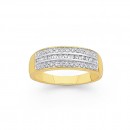9ct-3-Row-Diamond-Ring-TDW25ct Sale