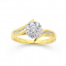 9ct-Diamond-Cluster-Ring Sale