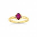 9ct-Ruby-Created-Diamond-Ring Sale