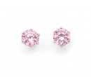 Sterling-Silver-Pink-Glass-Stud-Earrings Sale