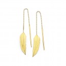 9ct-Leaf-Thread-Drop-Earrings Sale