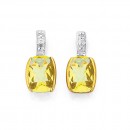 9ct-Gold-Lemon-Quartz-Diamond-Earrings Sale