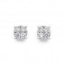 9ct-White-Gold-Cluster-Diamond-Studs Sale