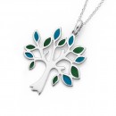 Silver-Blue-Green-Resin-Tree-of-Life-Pendant Sale