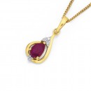 9ct-Ruby-Diamond-Pendant Sale