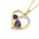 9ct-Amethyst-Diamond-Heart-Pendant Sale