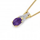 9ct-Gold-Amethyst-Diamond-Pendant Sale