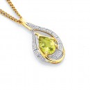 9ct-Peridot-Diamond-Pendant Sale