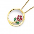 9ct-Created-Emerald-Created-Ruby-Pendant Sale