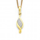 9ct-Diamond-Set-Twist-Pendant Sale