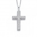 9ct-White-Gold-Diamond-Cross-Pendant-Total-Diamond-Weight50ct Sale