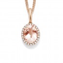 18ct-Morganite-and-Diamond-Pendant Sale