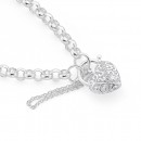 Sterling-Silver-20cm-Belcher-Bracelet-with-Cubic-Zirconia-Padlock Sale