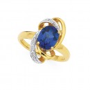 9ct-Created-Sapphire-Diamond-Ring Sale